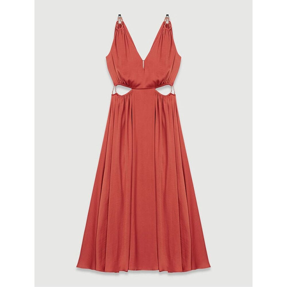 Maje Rune Cutout Midi Dress in Terracotta is EU 34 US XS